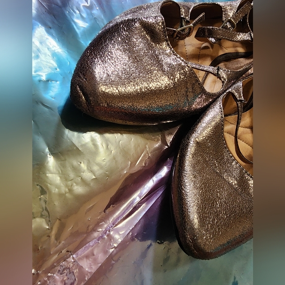 9 [Lane Bryant] Pewter Strappy Flats - Picture 3 of 11